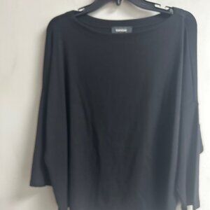 1L05507 White or Black Boat Neck Top by KAREN KANE